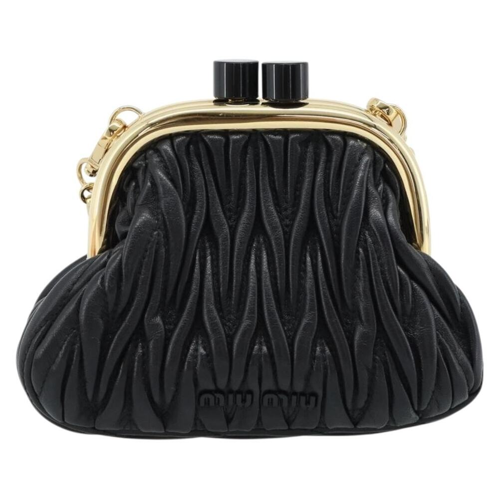 Miu Miu Bell Matelasse Chain Shoulder Bag Black